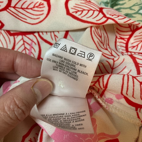 Anthropologie| Maeve Elata Bird Leaf Print Tank Pink Size 2 - Picture 7 of 8